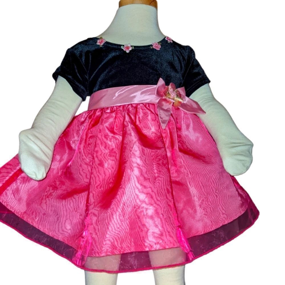Stone Gear vintage black velvet and pink dress‎ size 12 months 🌈5 for $25